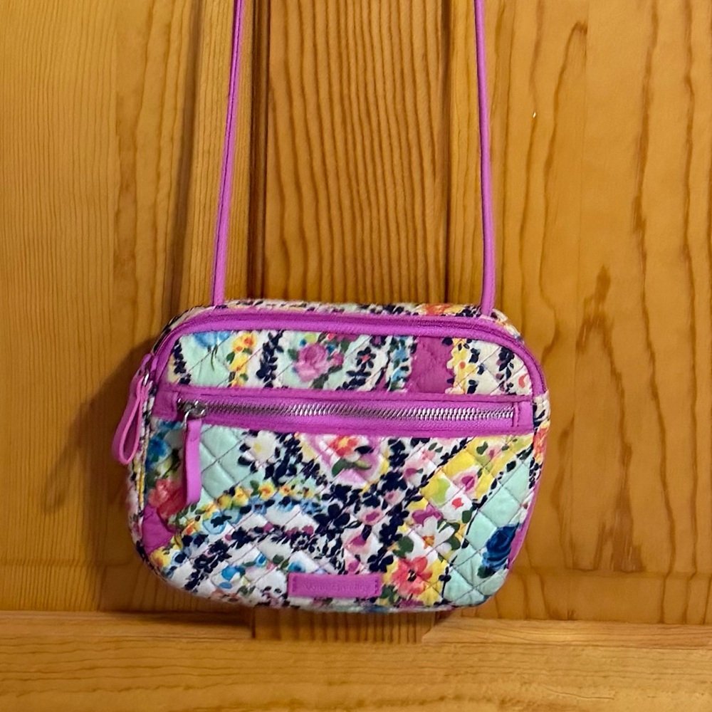 Vera Bradley Pink and Multicolor Quilted Crossbody Bag